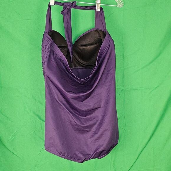 Miraclesuit Womens Purple One Piece Swimsuit 14 Large - Picture 2 of 4